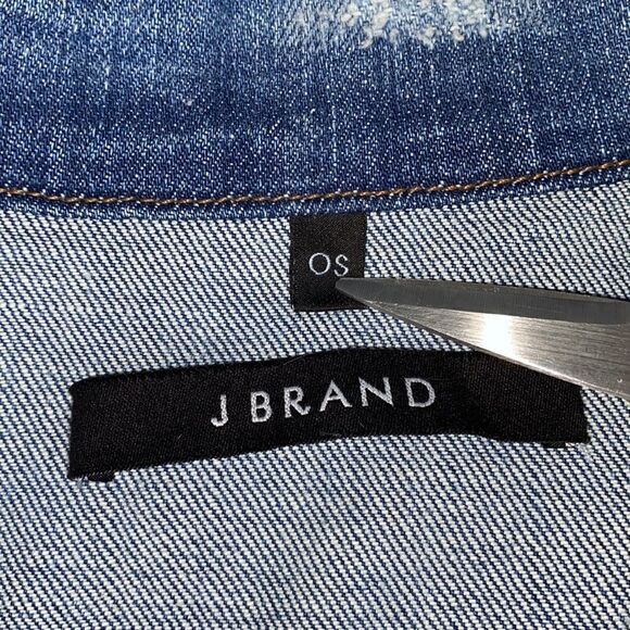 J Brand Riff Deconstructed oversized jean vest O/S fits most C25 - Picture 4 of 7